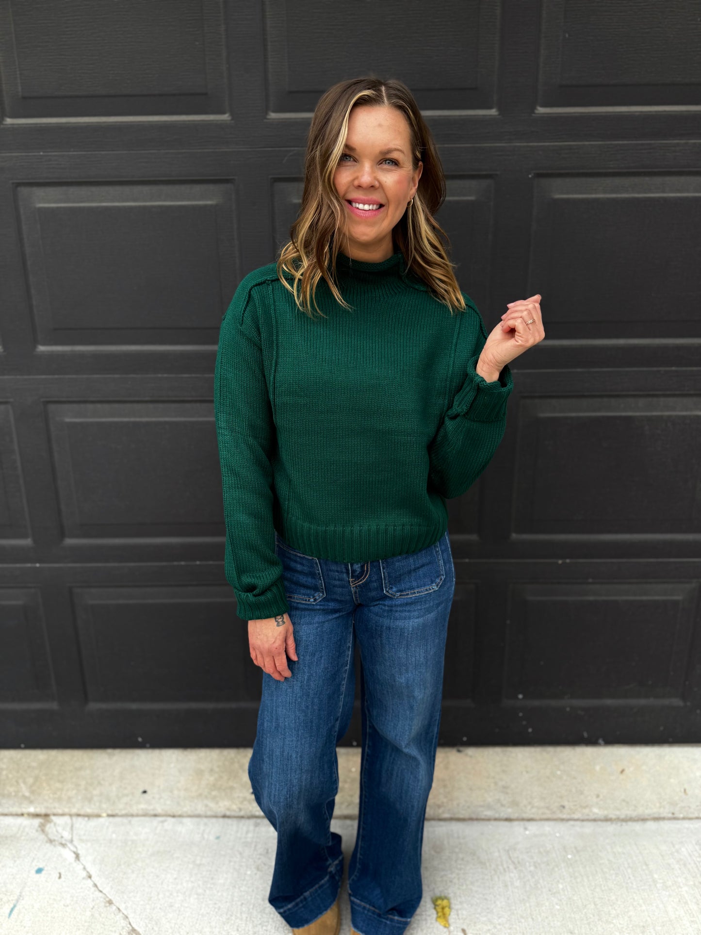 Elevate High Neck Roll Sweater