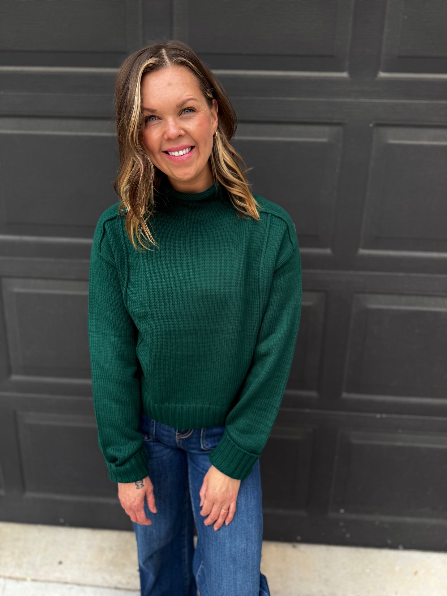 Elevate High Neck Roll Sweater