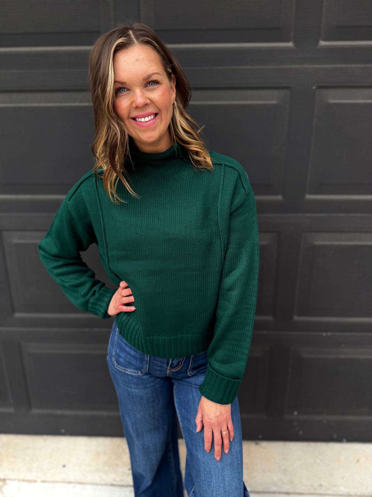 Elevate High Neck Roll Sweater