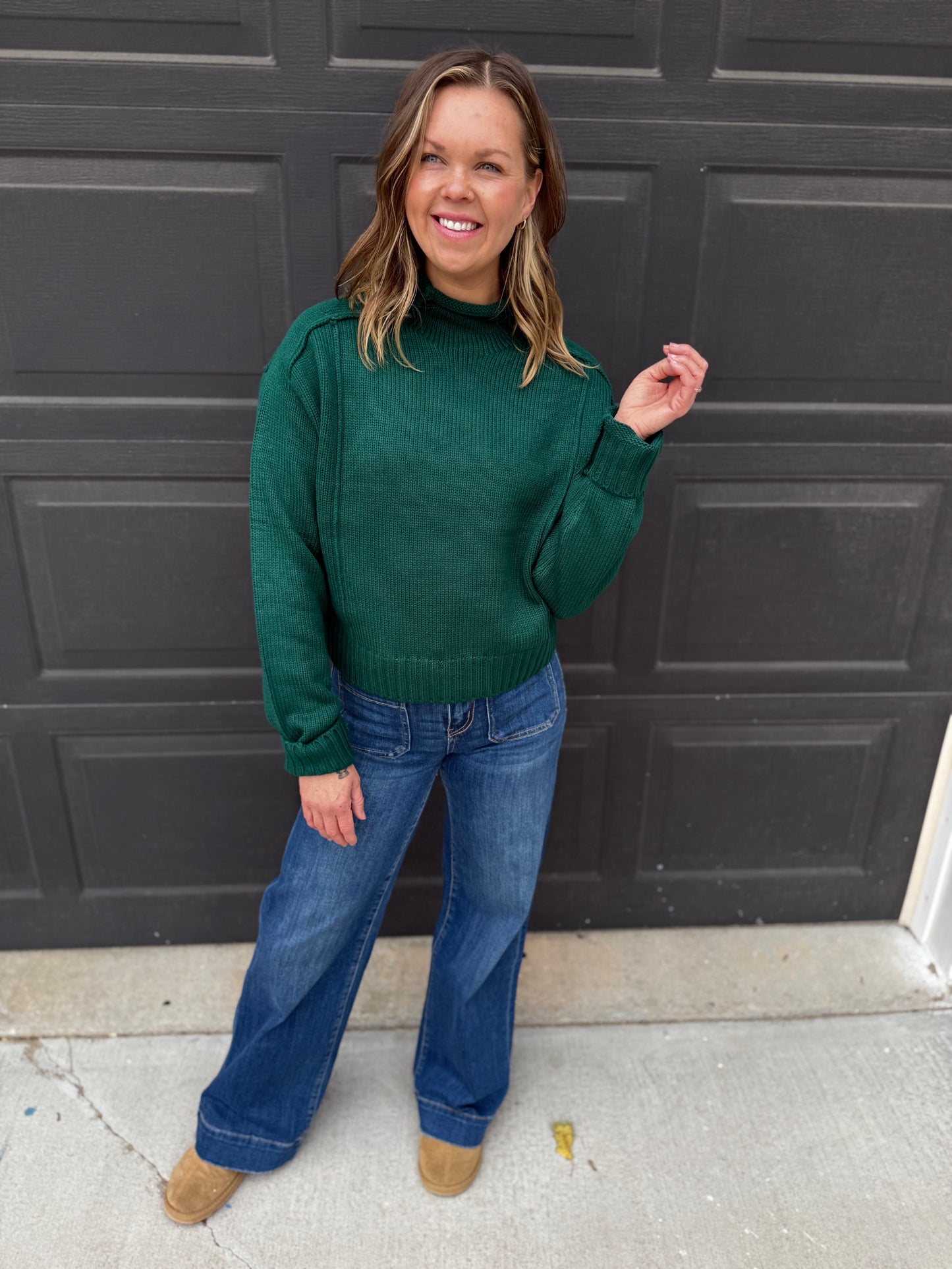 Elevate High Neck Roll Sweater