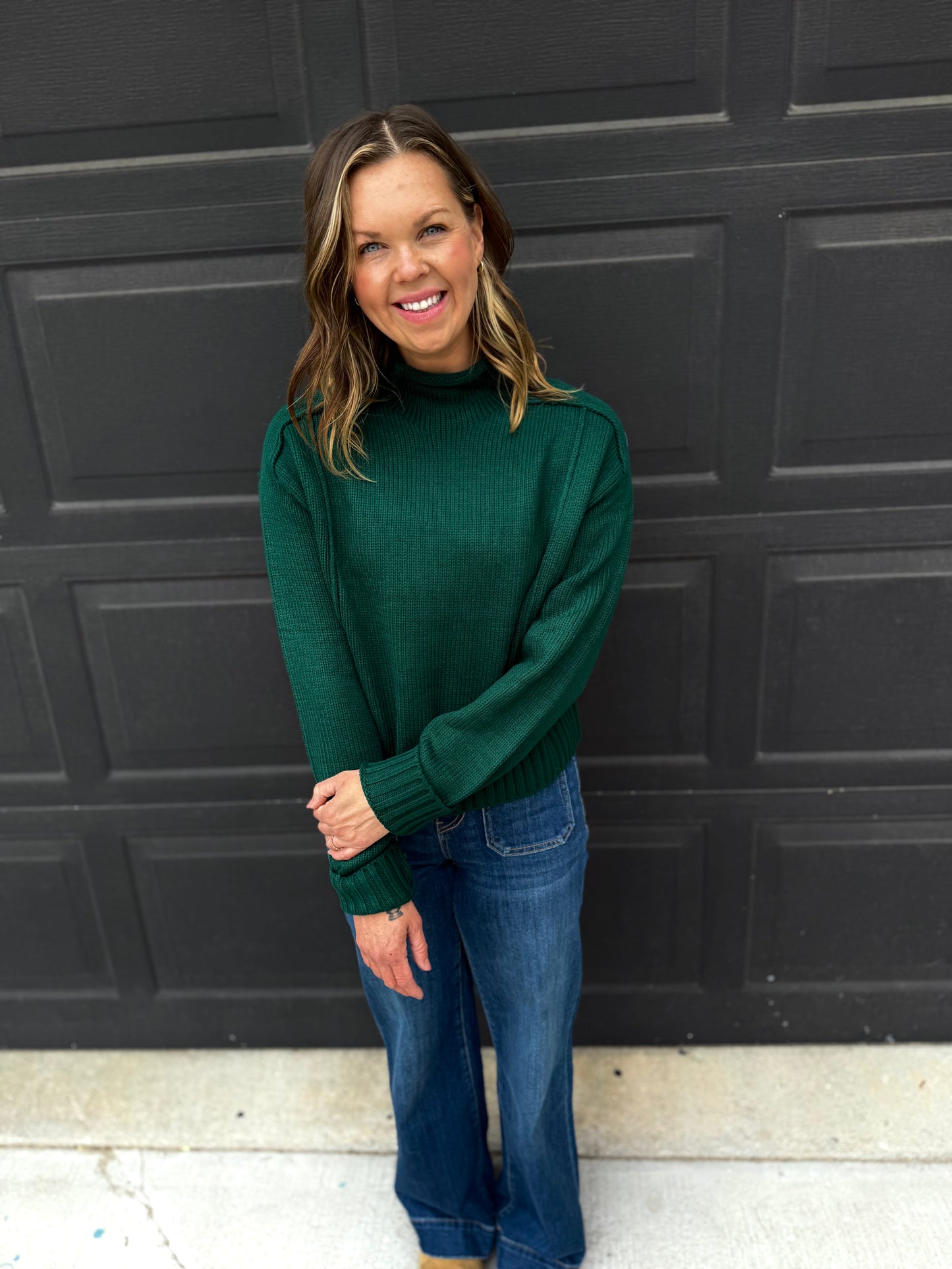 Elevate High Neck Roll Sweater