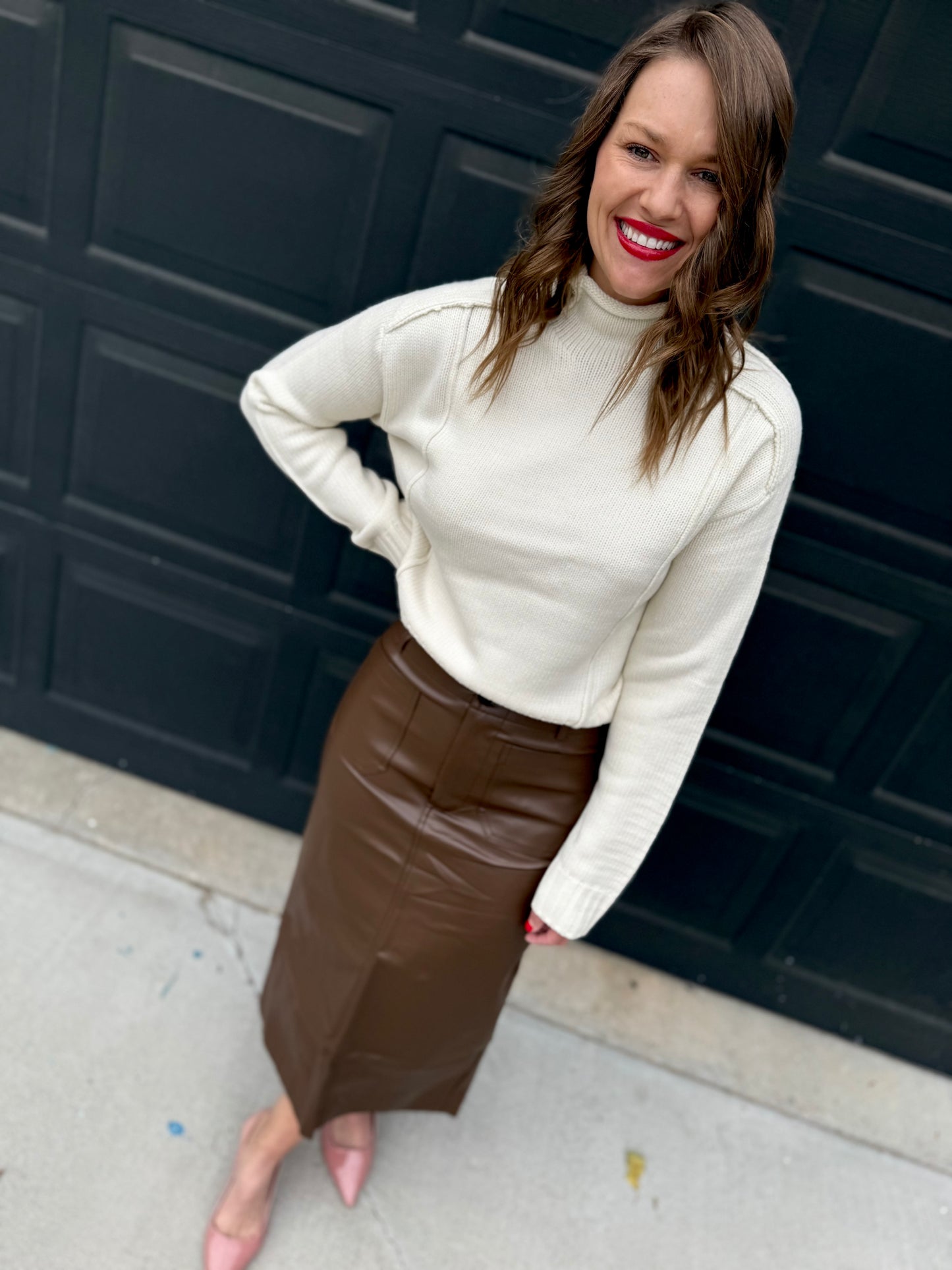 Elevate High Neck Roll Sweater