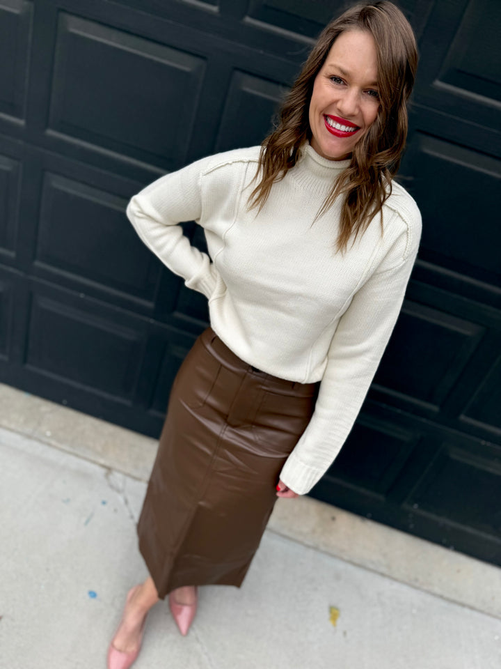 Elevate High Neck Roll Sweater