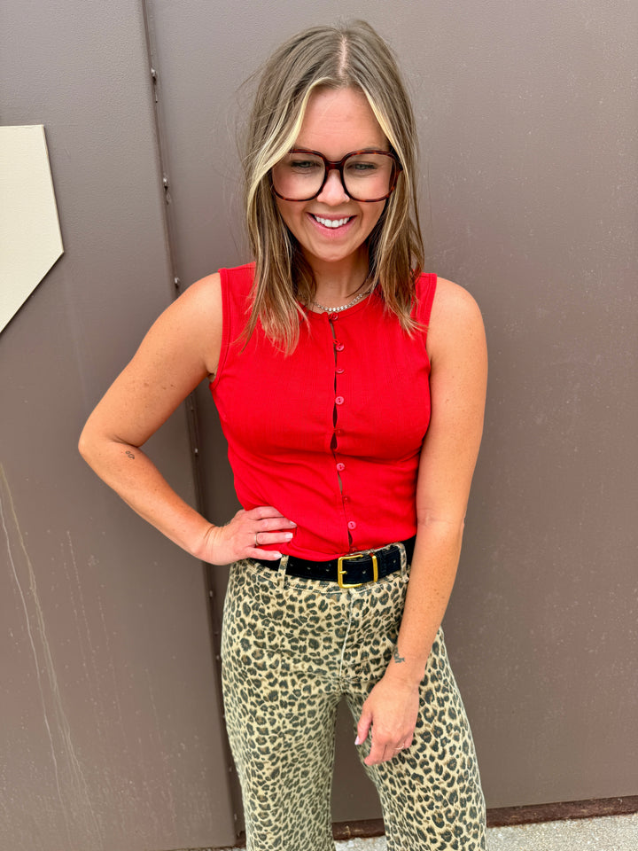 Pointelle Texture Sleeveless Top
