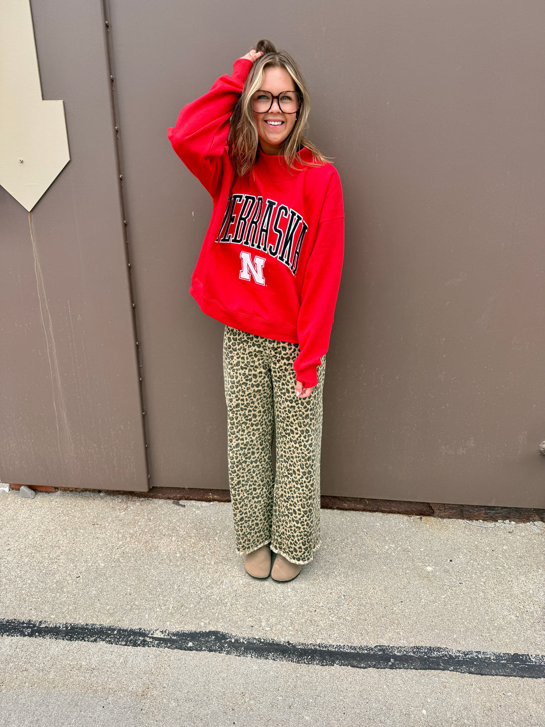 The Wesley Leopard Wide-Leg Denim