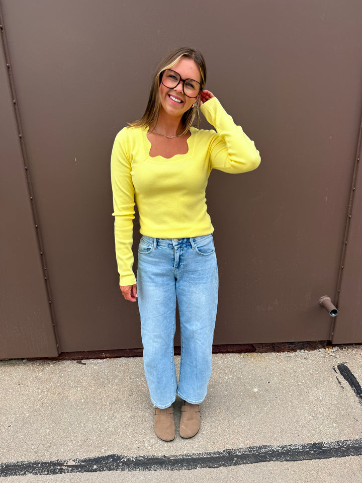 The Whisper Knit Sweater - Lemon