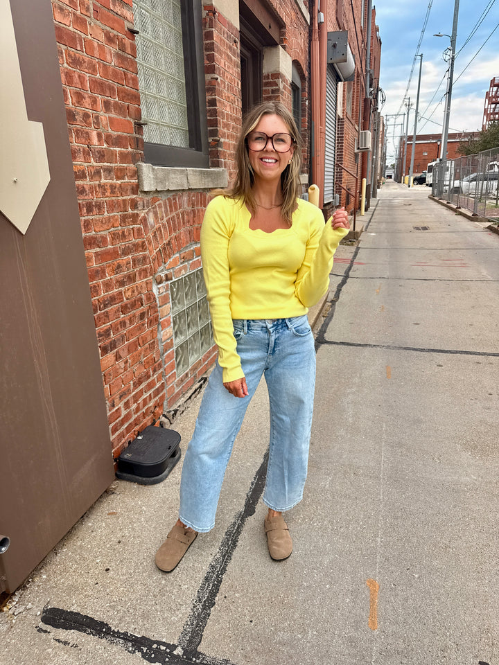 The Whisper Knit Sweater - Lemon