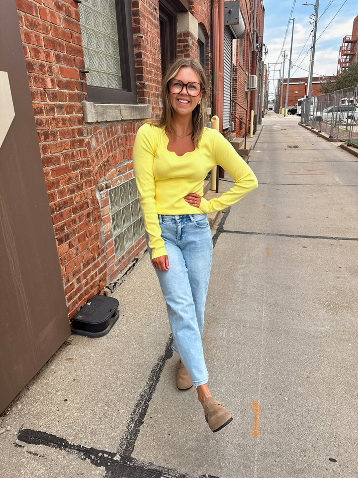 The Whisper Knit Sweater - Lemon