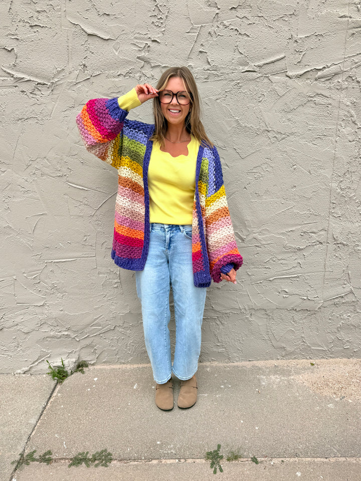 Lila Chunky Crochet Cardigan