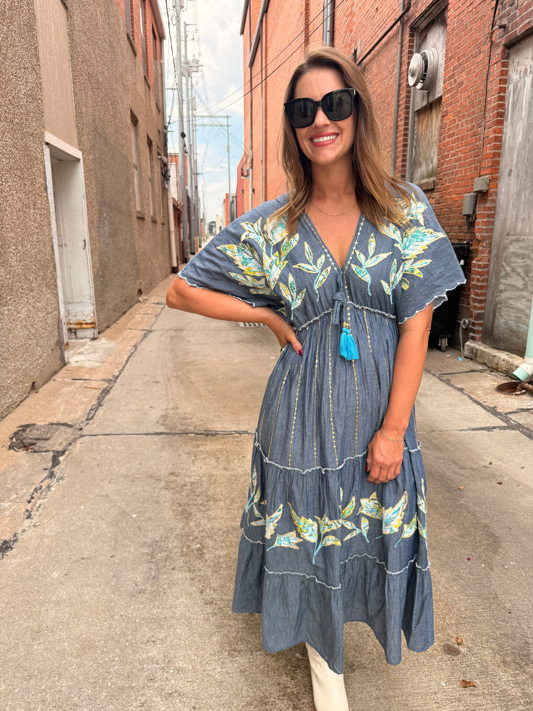 Boho Beauty Denim Maxi Dress