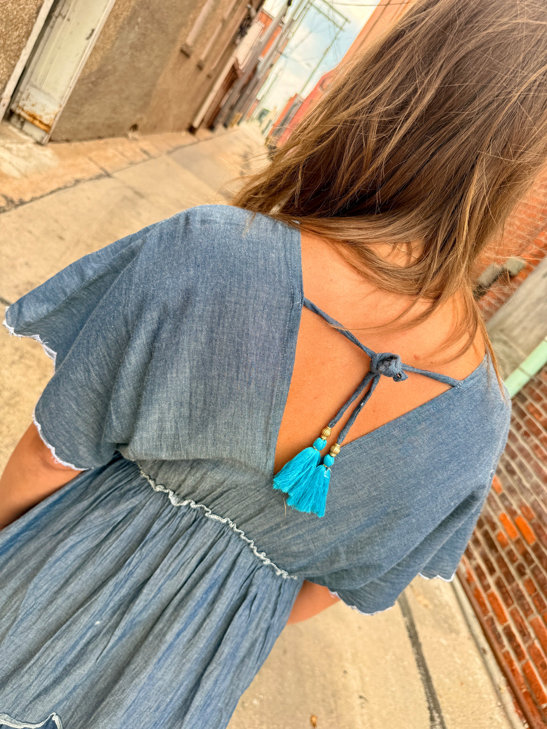 Boho Beauty Denim Maxi Dress