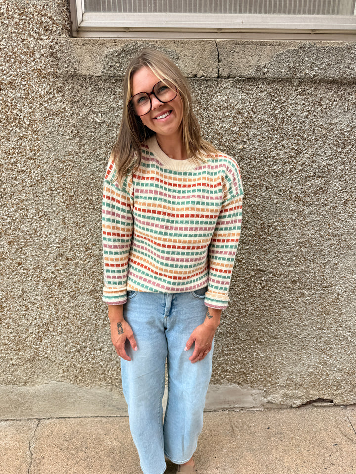 The Vivienne Textured Striped Pullover