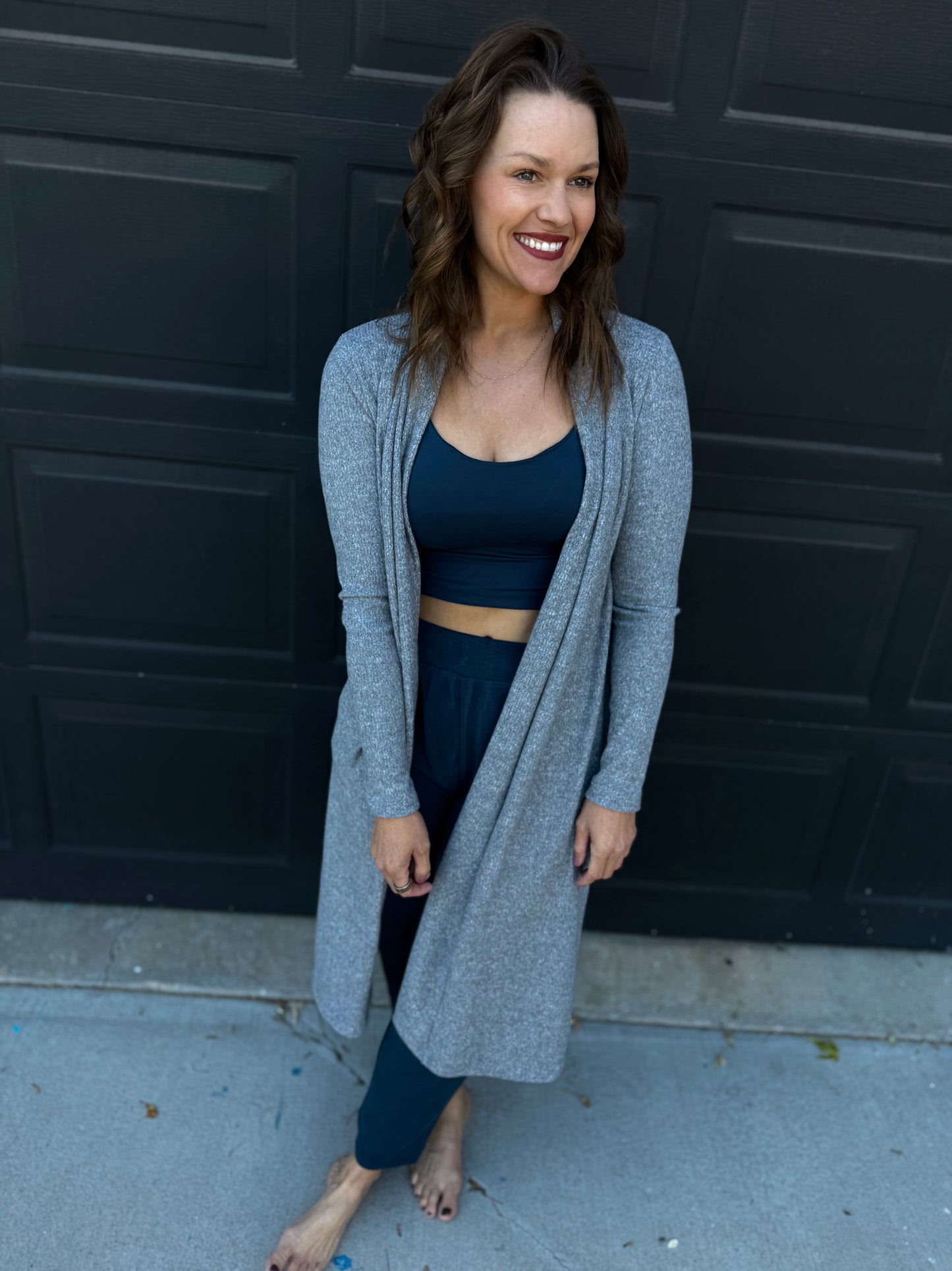 Extra Soft Grey Long Cardigan