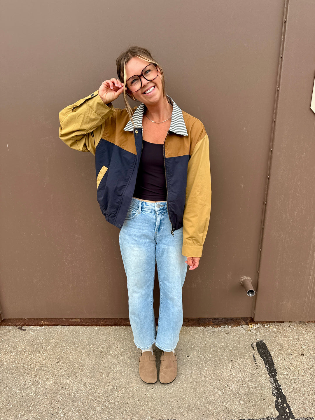 Falling for Fall Colorblock Bomber Jacket
