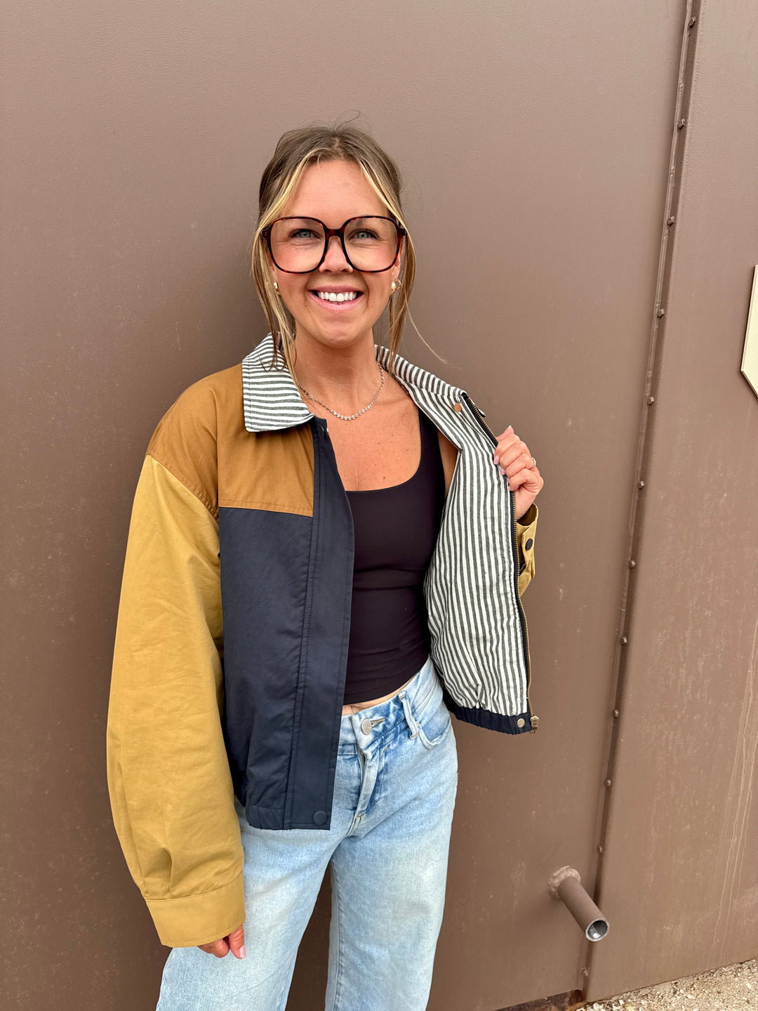 Falling for Fall Colorblock Bomber Jacket