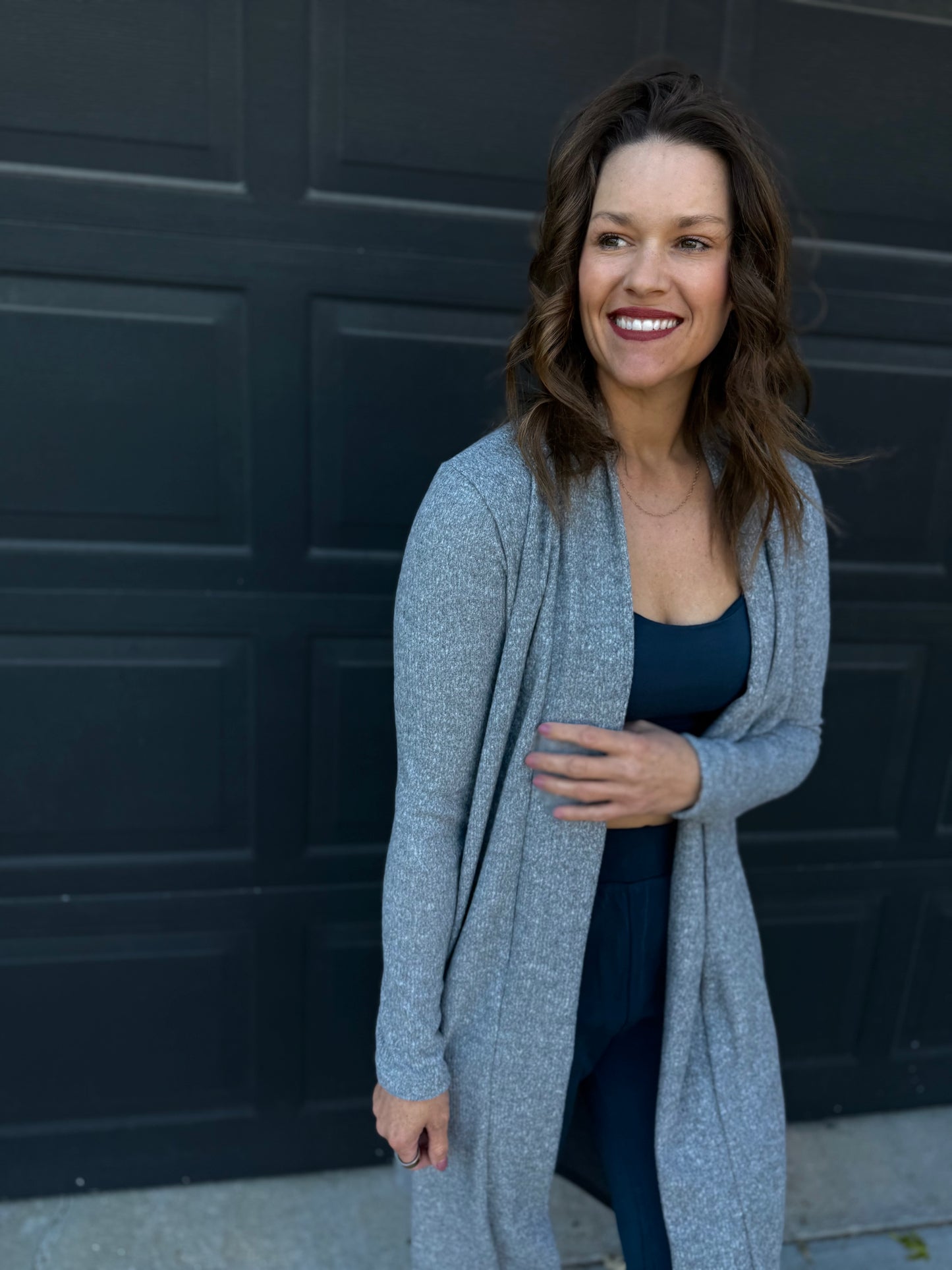 Extra Soft Grey Long Cardigan