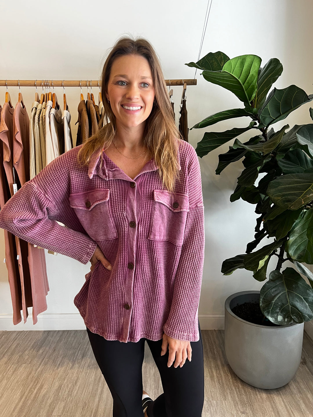 Vintage Wash Waffle Jacket