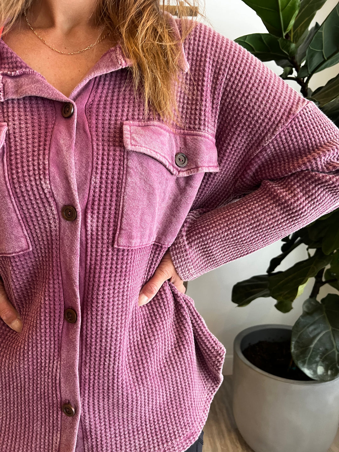 Vintage Wash Waffle Jacket