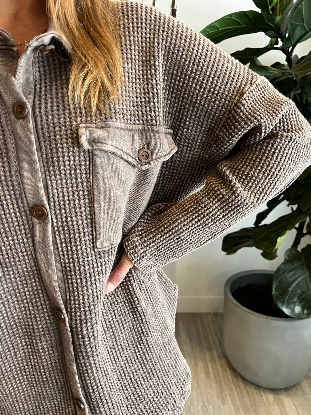 Vintage Wash Waffle Jacket
