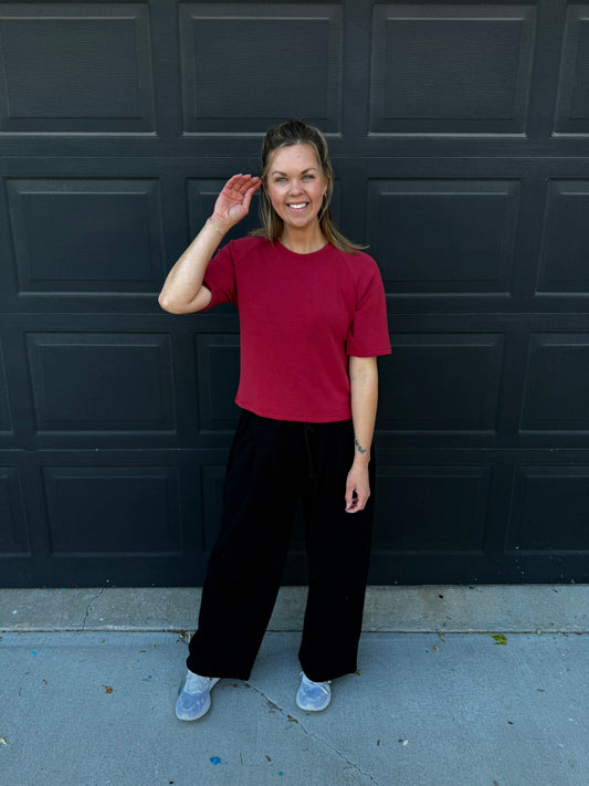 Dune Drift Cotton Blend Wide Leg Pants