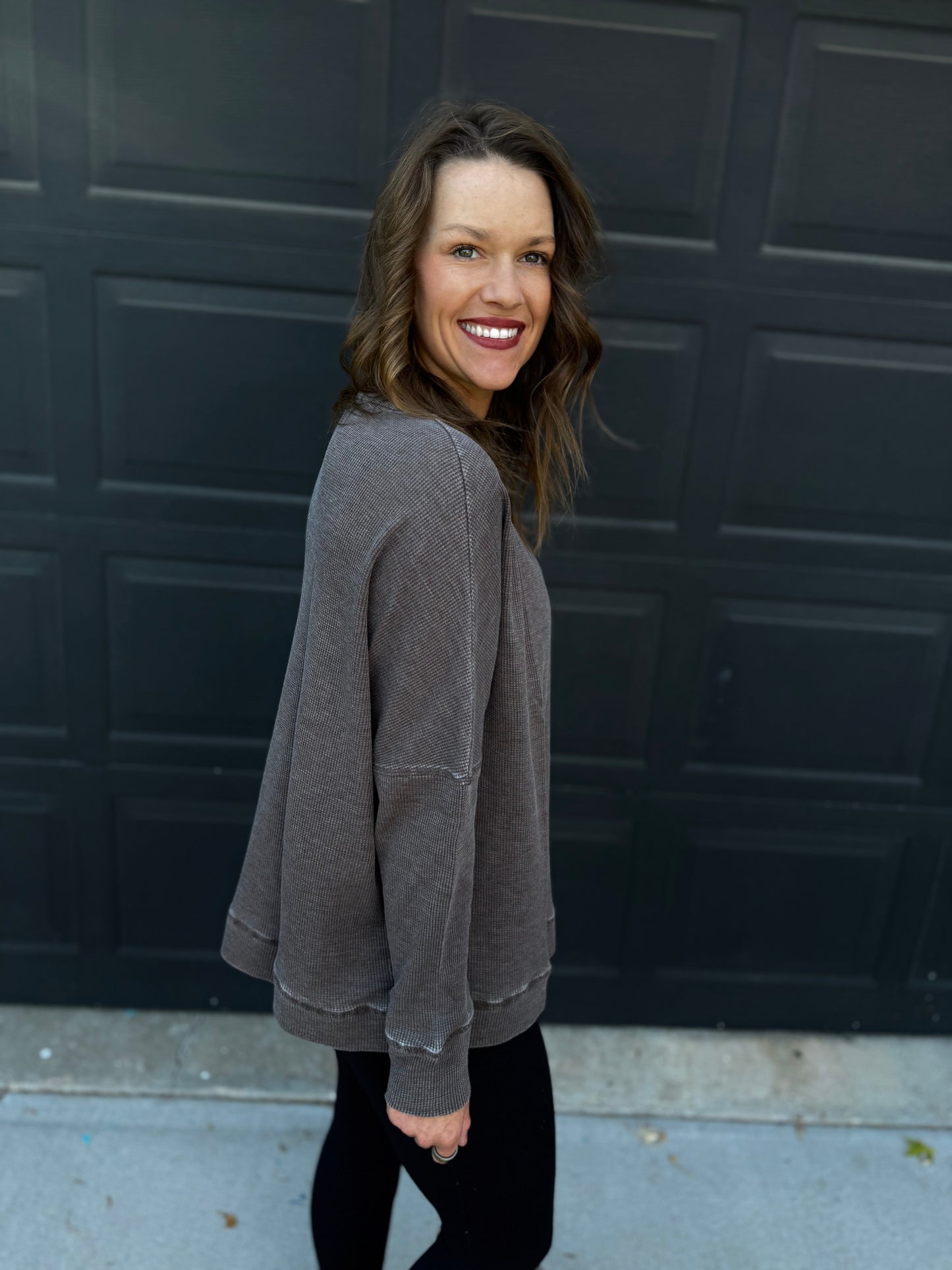 Waffle Ribbed Pullover