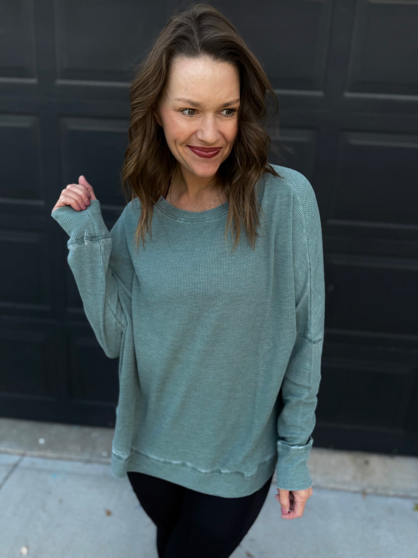 Waffle Ribbed Pullover