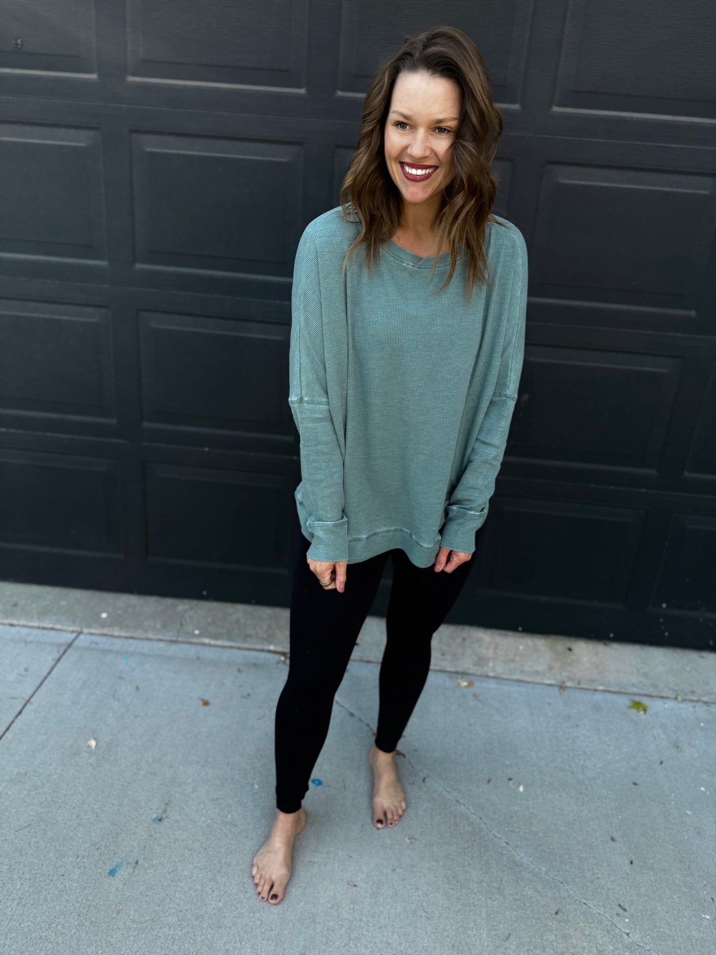 Waffle Ribbed Pullover