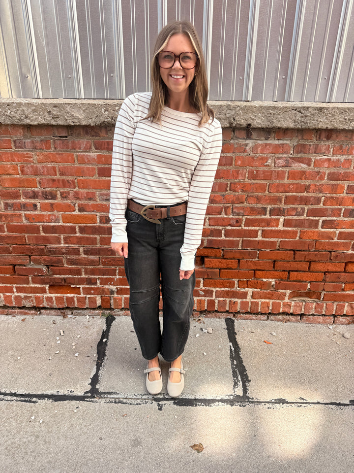 Stacy Top - Ivory Light Brown