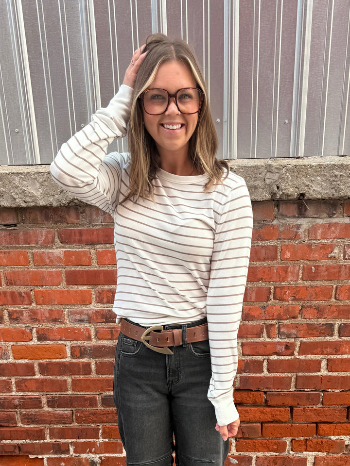 Stacy Top - Ivory Light Brown