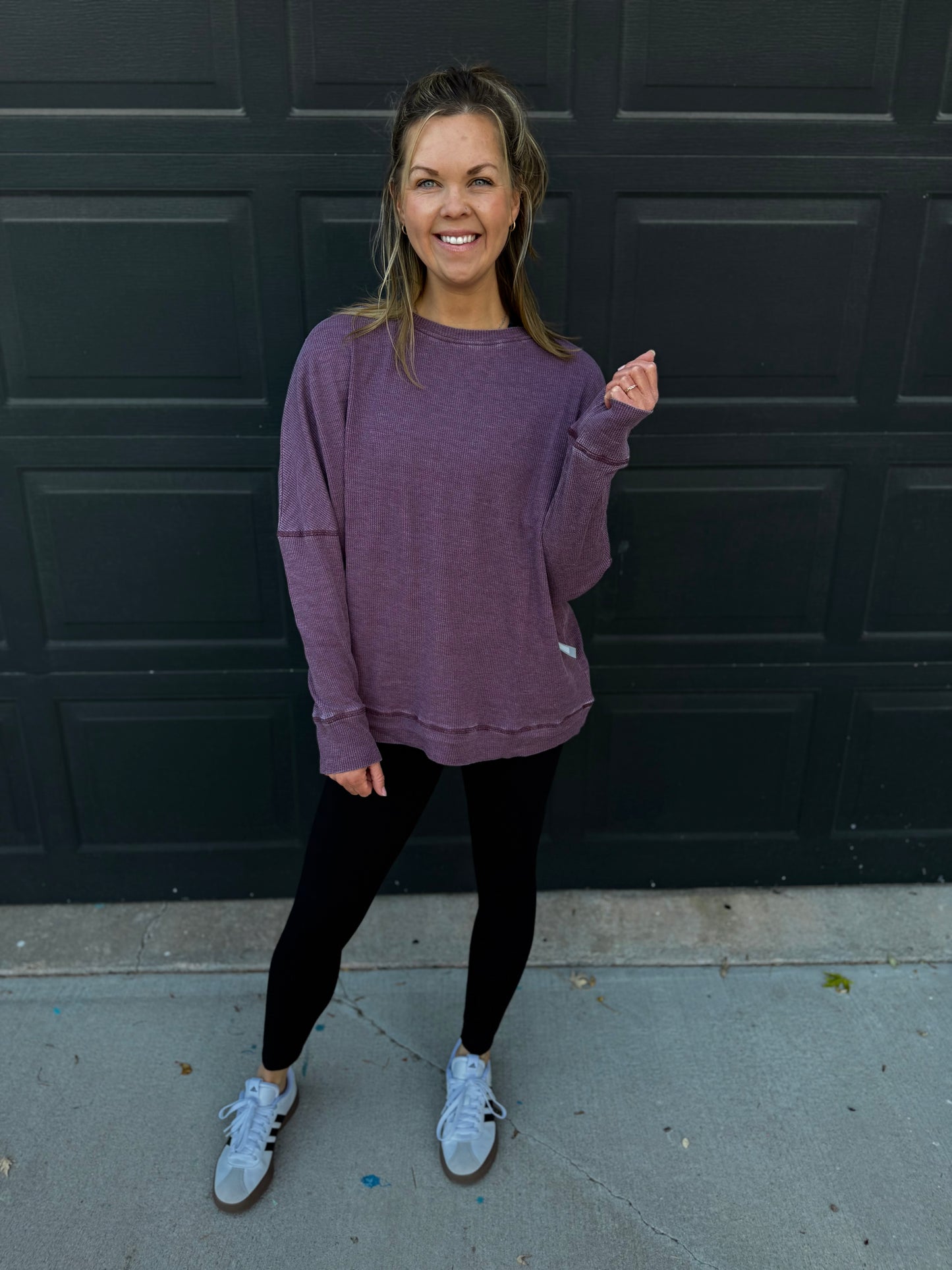 Waffle Ribbed Pullover