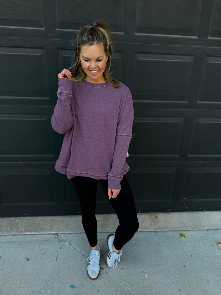 Waffle Ribbed Pullover