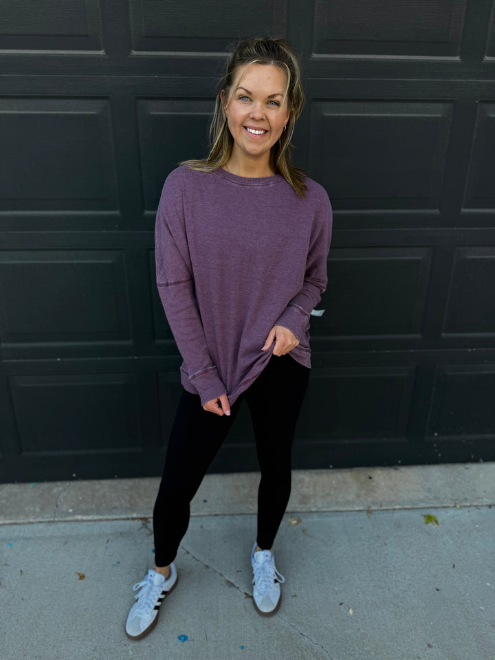 Waffle Ribbed Pullover