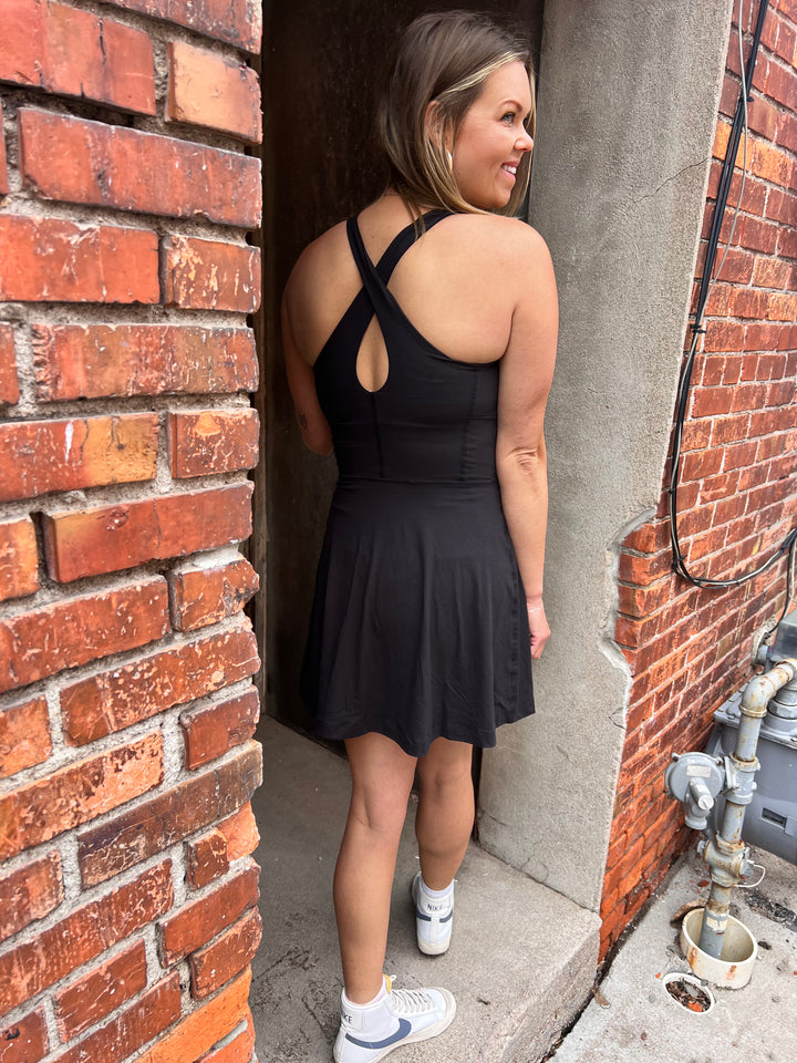 BUTTER ROMPER DRESS WITH KEYHOLE