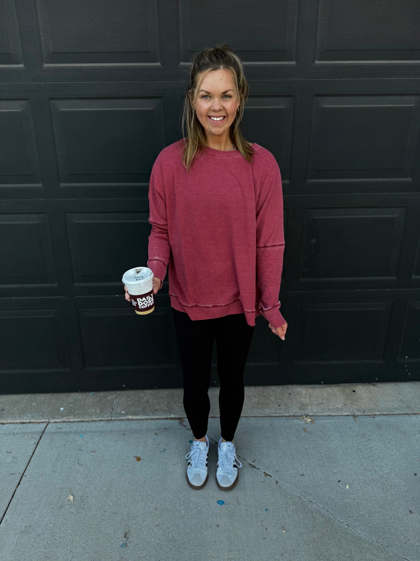 Waffle Ribbed Pullover