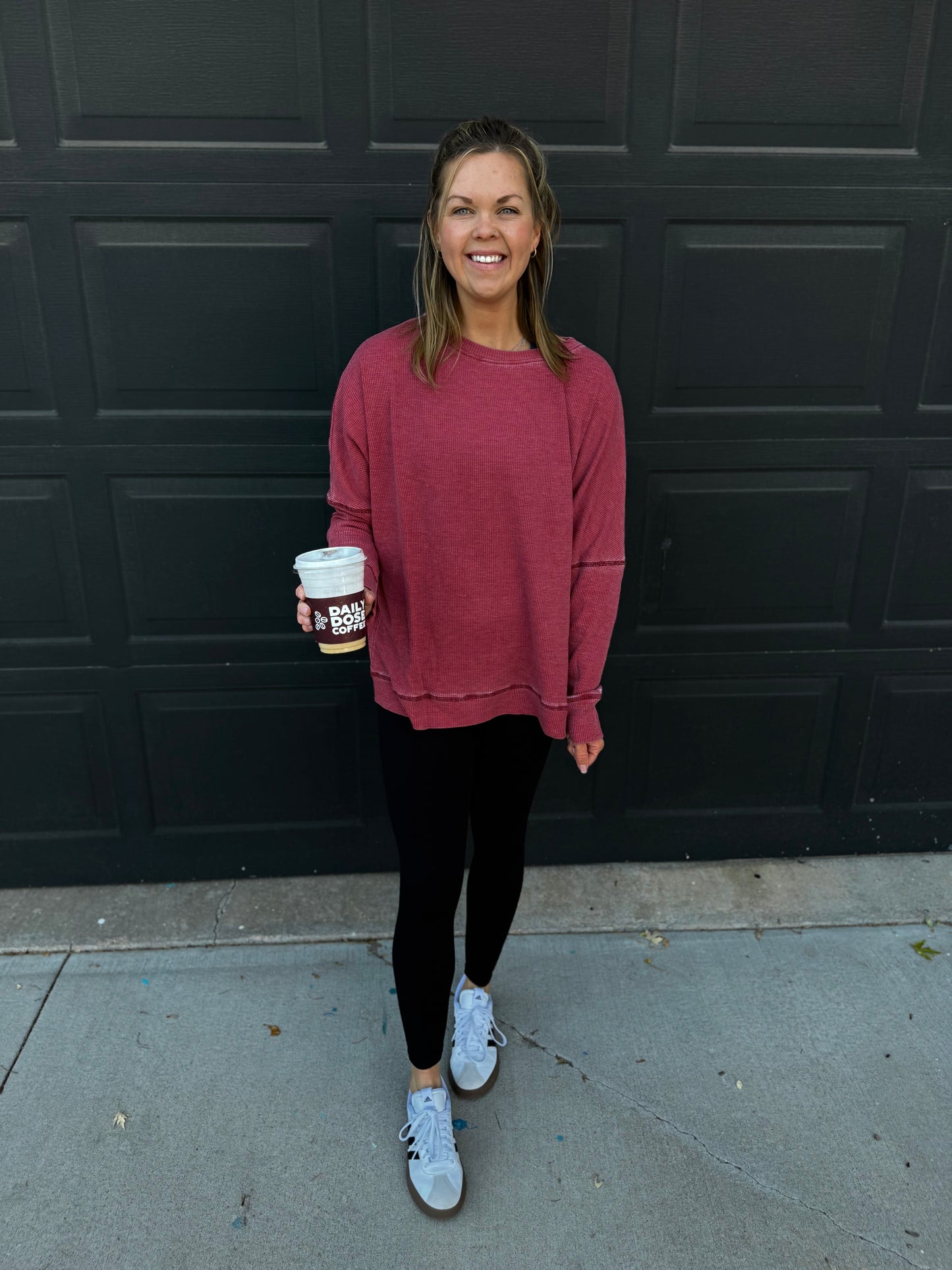 Waffle Ribbed Pullover