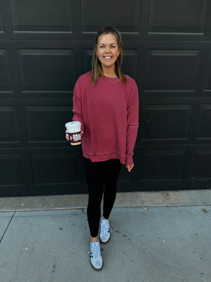 Waffle Ribbed Pullover