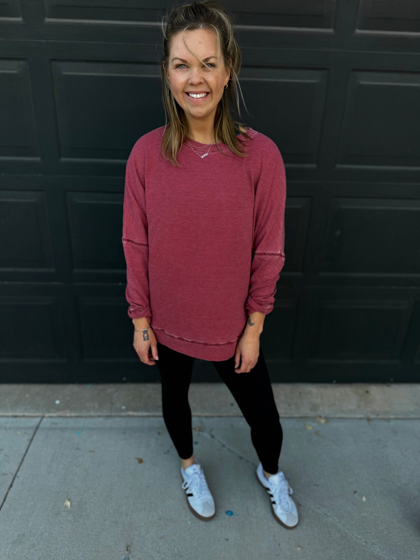 Waffle Ribbed Pullover