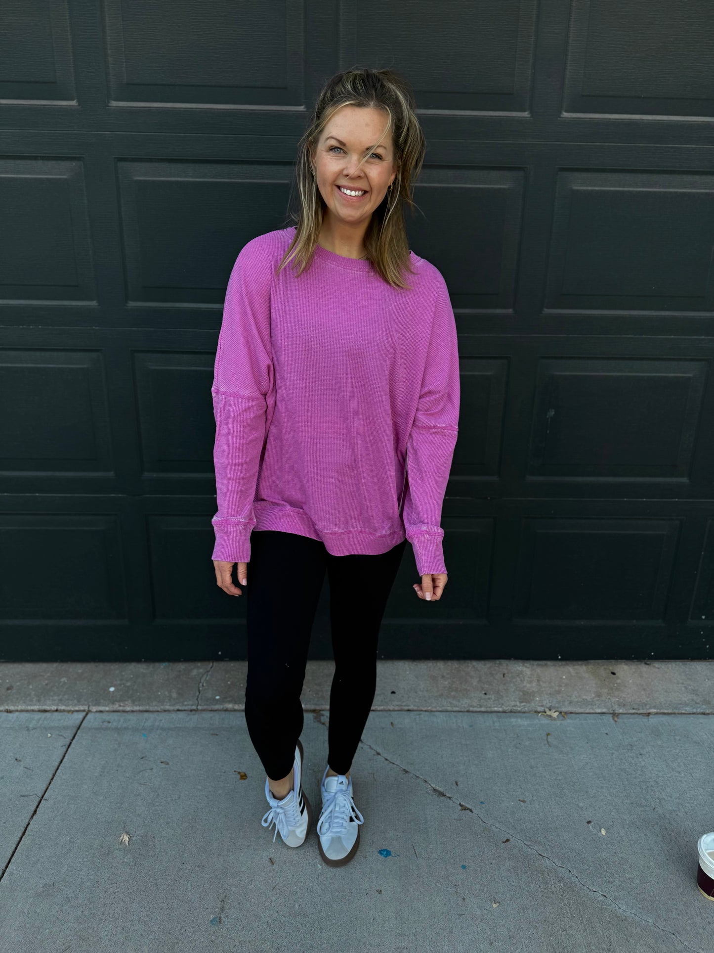 Waffle Ribbed Pullover