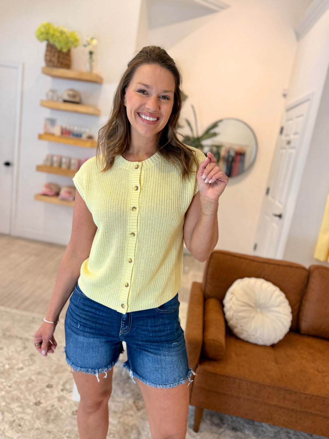 Sunny Day Knit Cardigan Vest