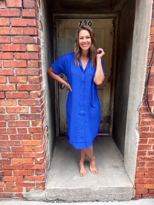 Stars in the Breeze Dress - Blue