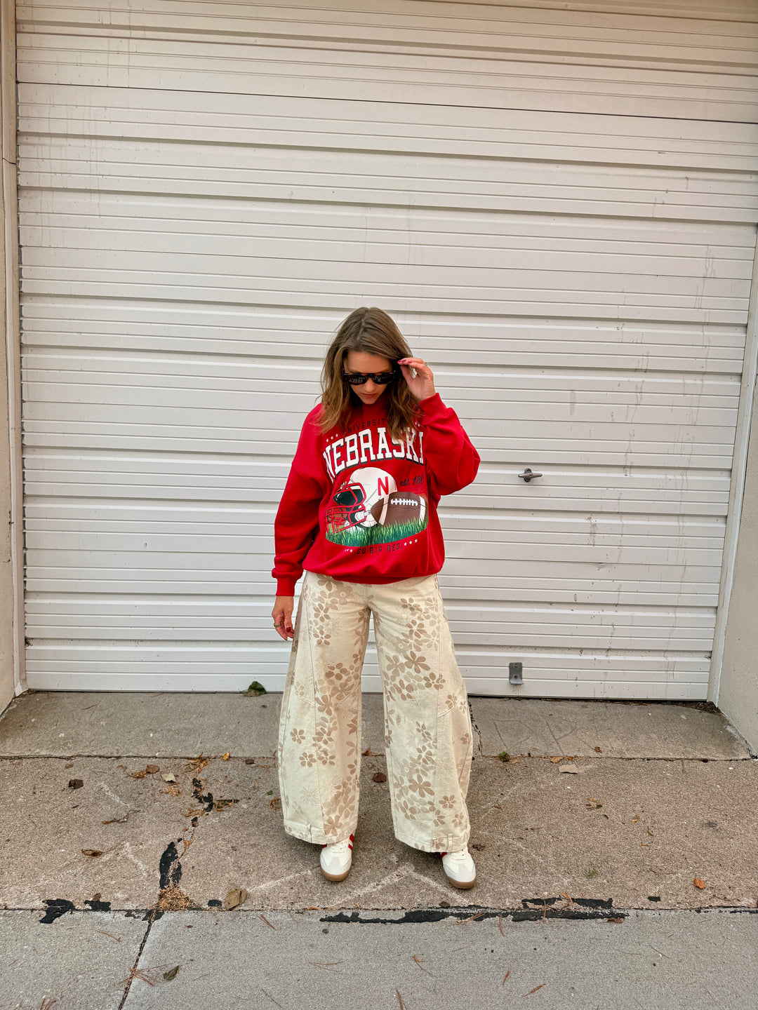 Red Nebraska Oversized Fleece