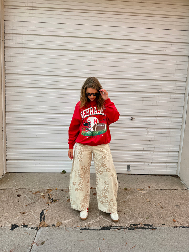 Red Nebraska Oversized Fleece