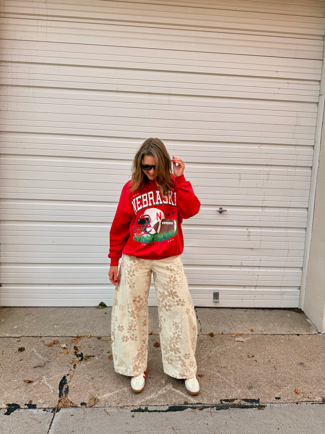 Red Nebraska Oversized Fleece