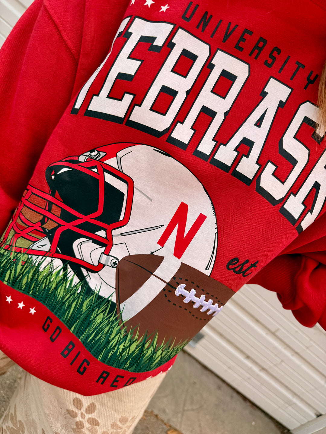 Red Nebraska Oversized Fleece