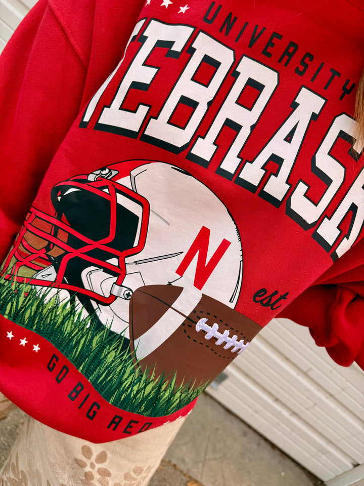 Red Nebraska Oversized Fleece