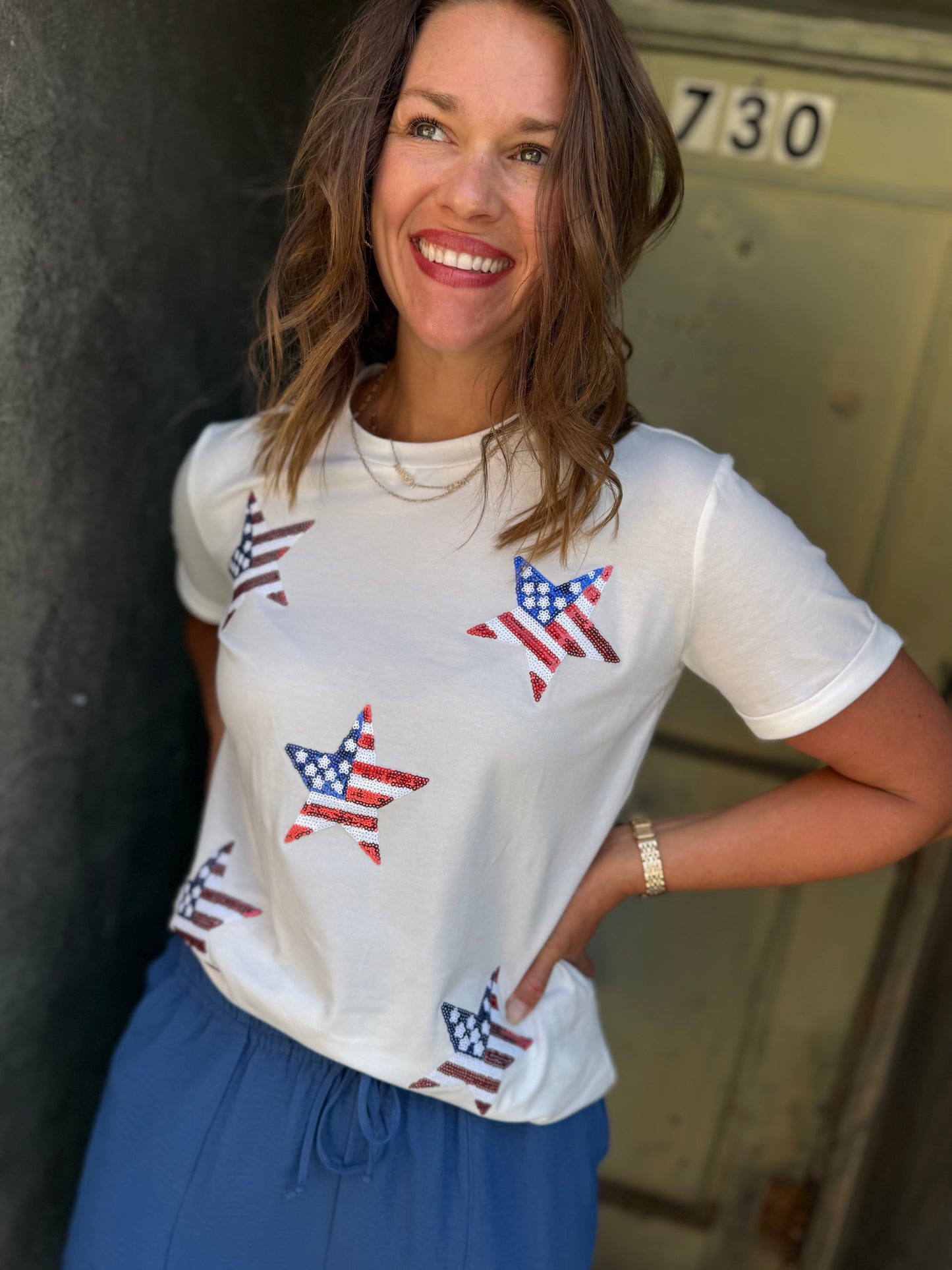 Star-Spangled Shine Sequin Tee
