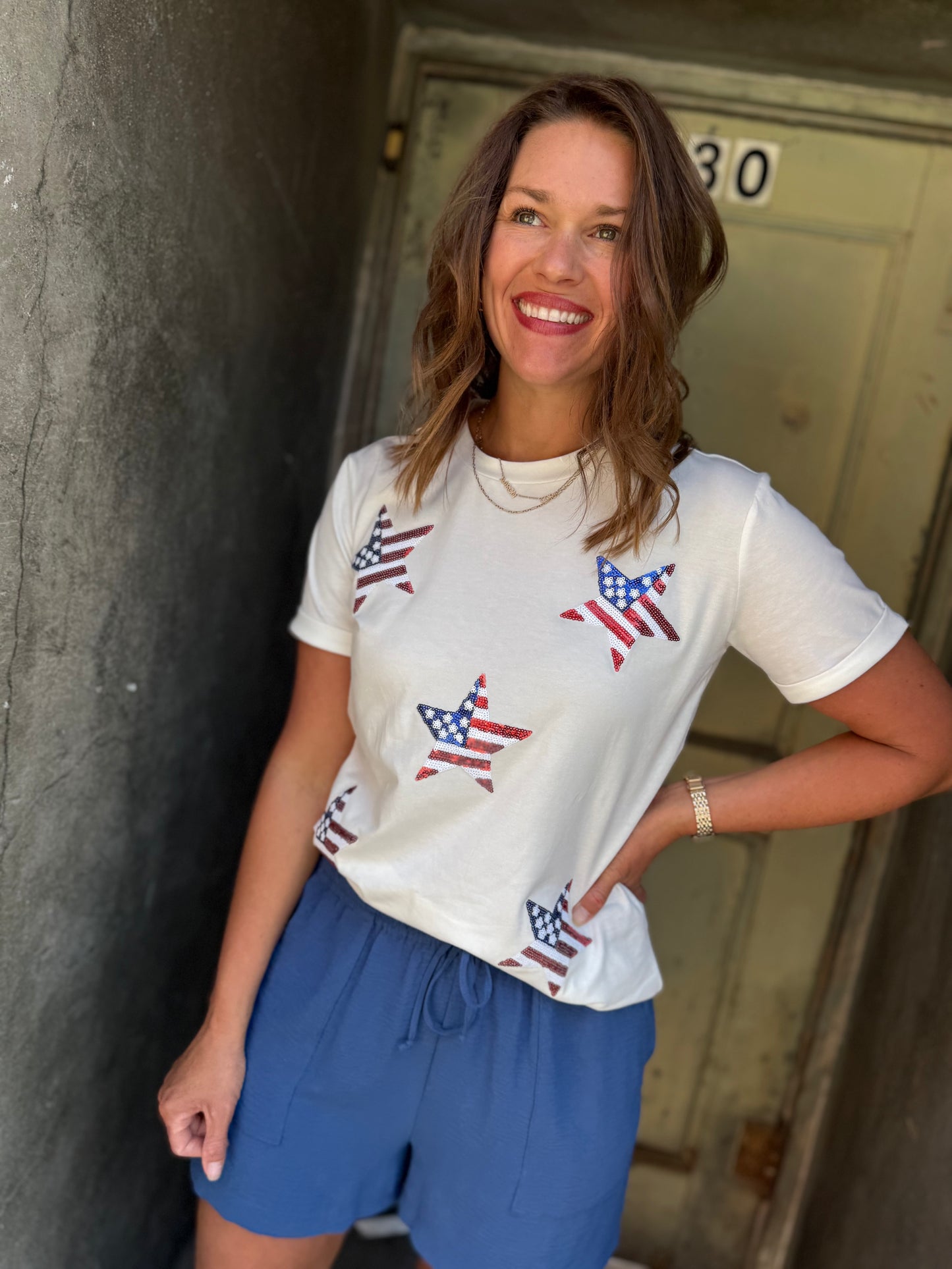 Star-Spangled Shine Sequin Tee