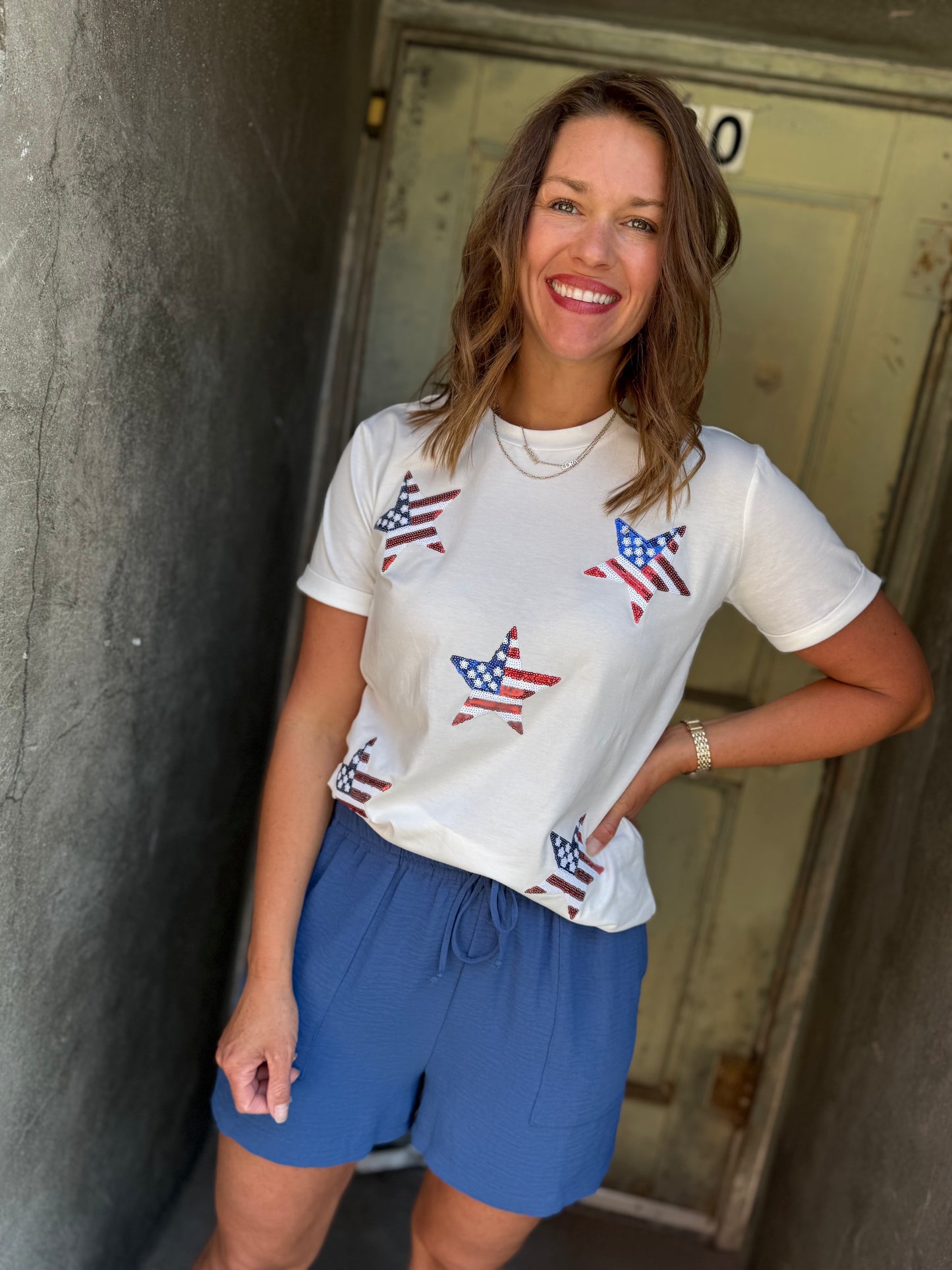 Star-Spangled Shine Sequin Tee