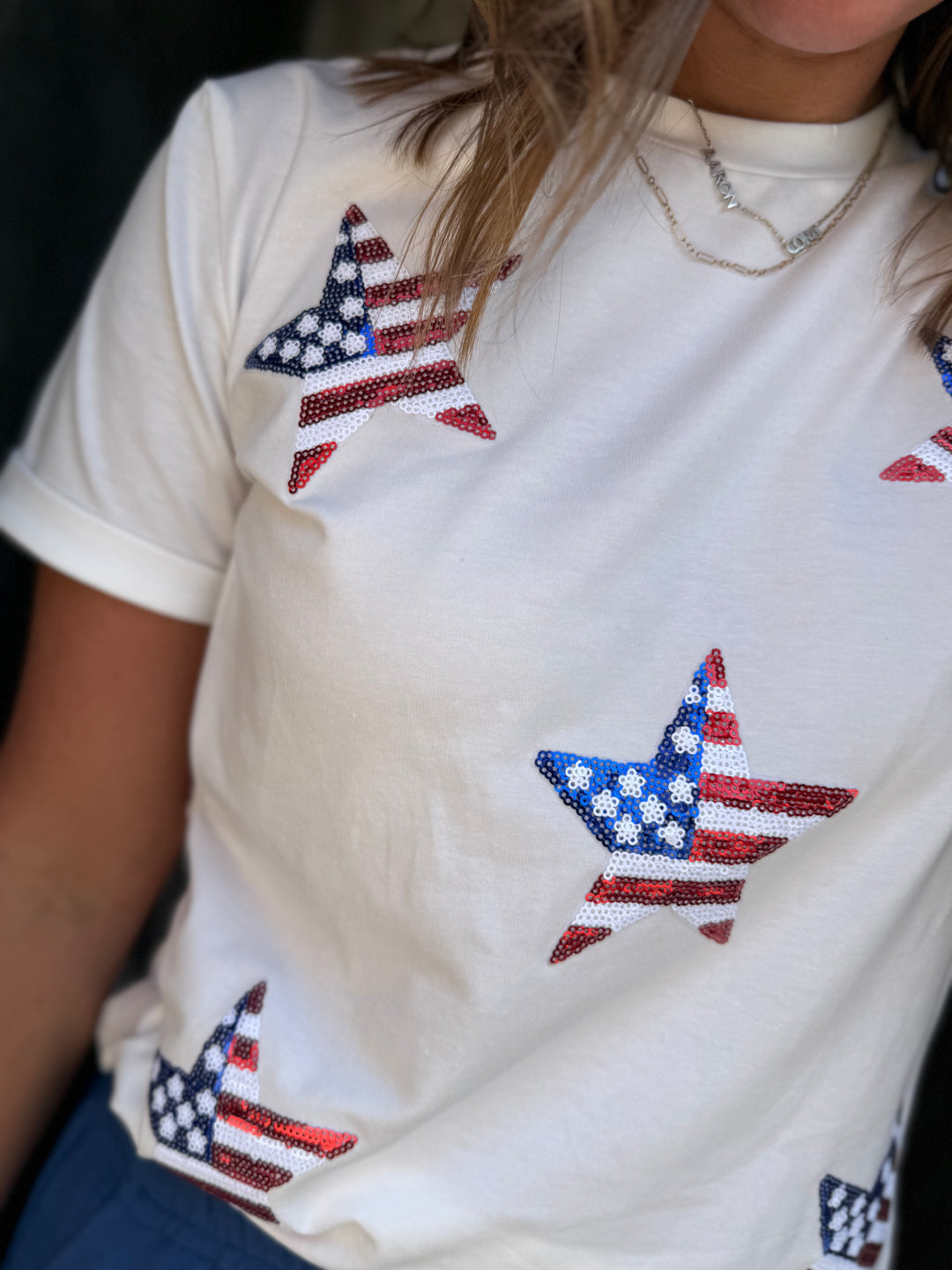 Star-Spangled Shine Sequin Tee