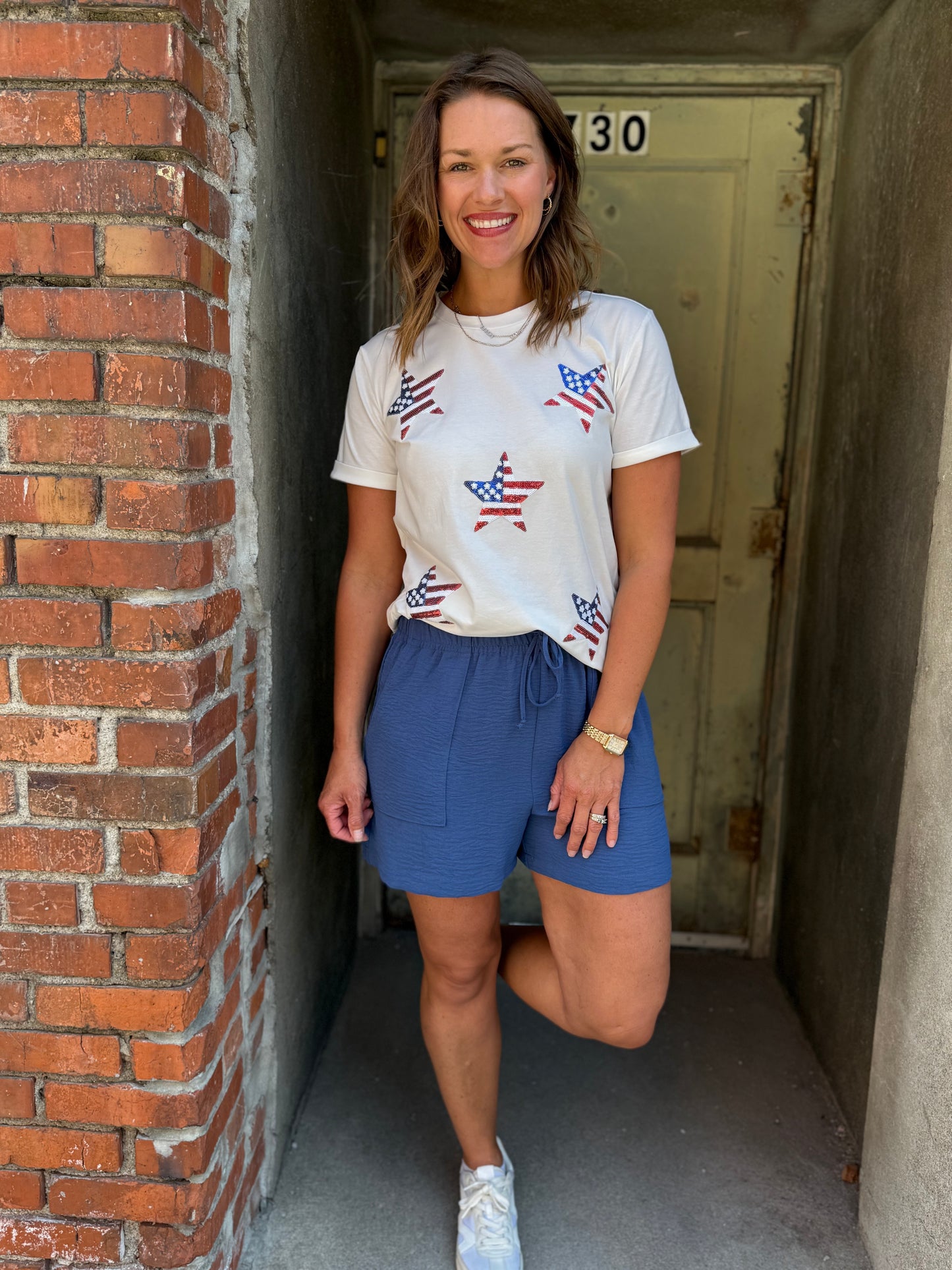 Star-Spangled Shine Sequin Tee